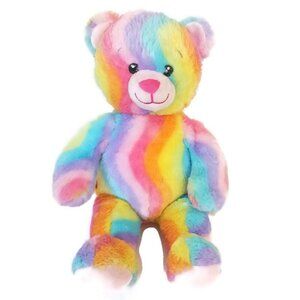 Build A Bear Workshop Bear 17 Plush Stuffed Animal Tie Dye Rainbow Wave Colorful